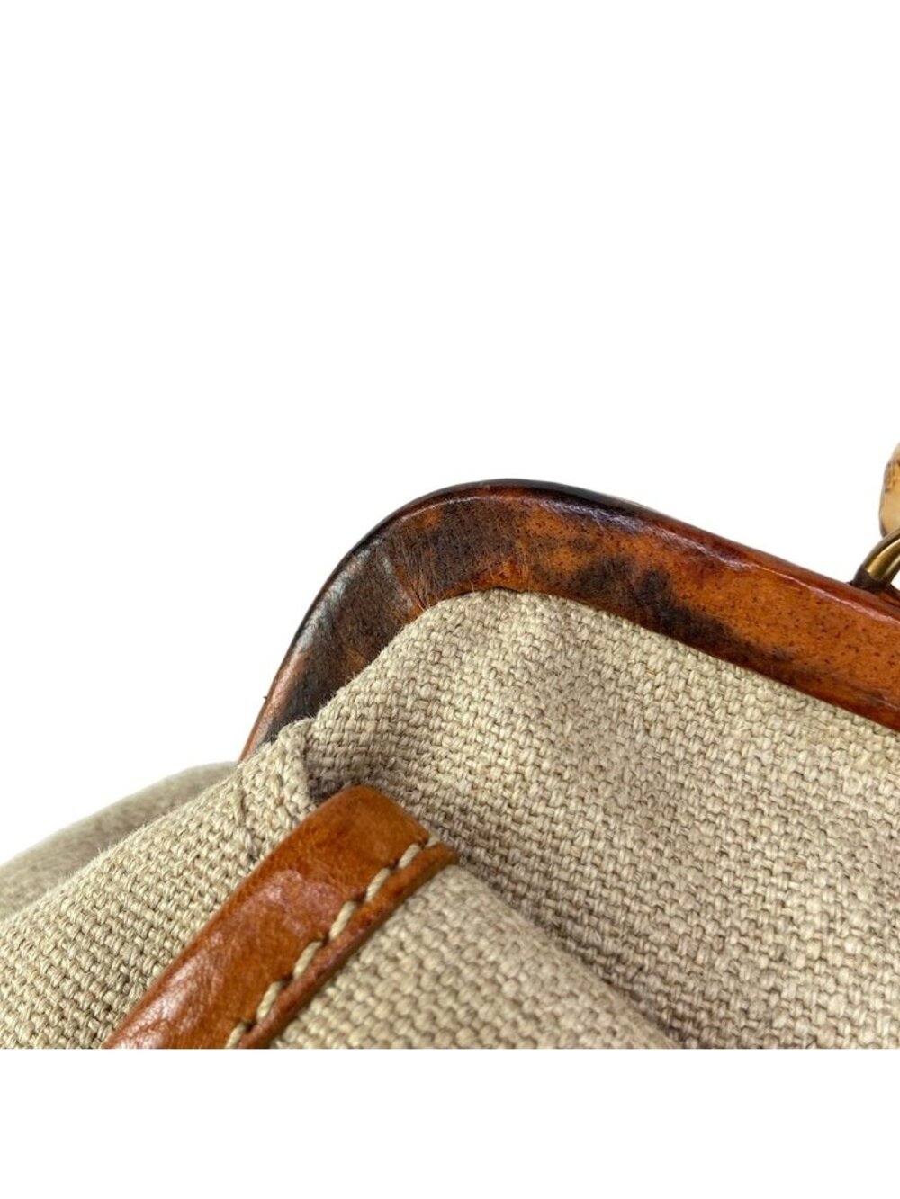 Miu Miu Handbag Beige Brown Kiss Lock Leather - Picture 13 of 15